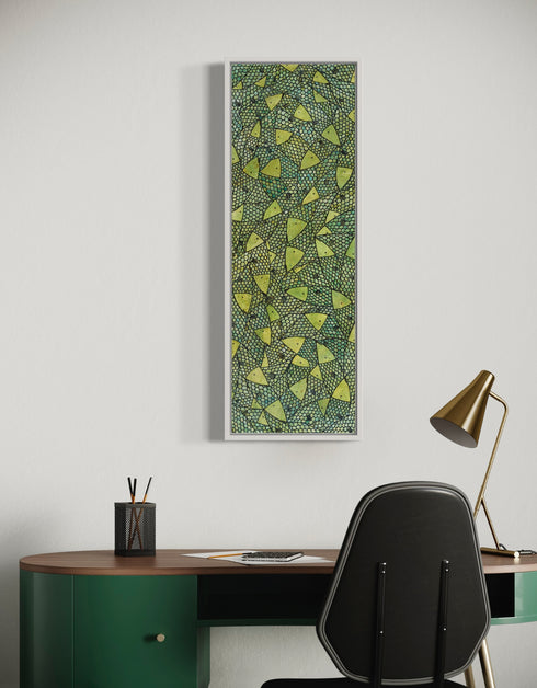 Green Gold Sardines | Framed Giclee Print on Canvas
